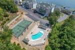 Upper Level Outdoor Pool, Tennis Court with Basketball Hoop